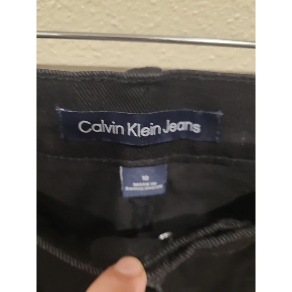 Calvin Klein Women SZ 10 Straight leg Black Jean Stretch classic 5 pocket casual